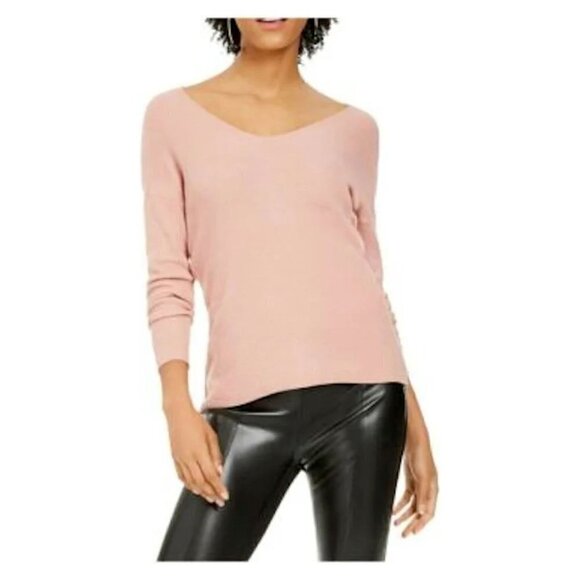 Bar III Sweater NWT $60 Deco Mauve Twist Worn 2 Ways Women's Size Small - Picture 2 of 13